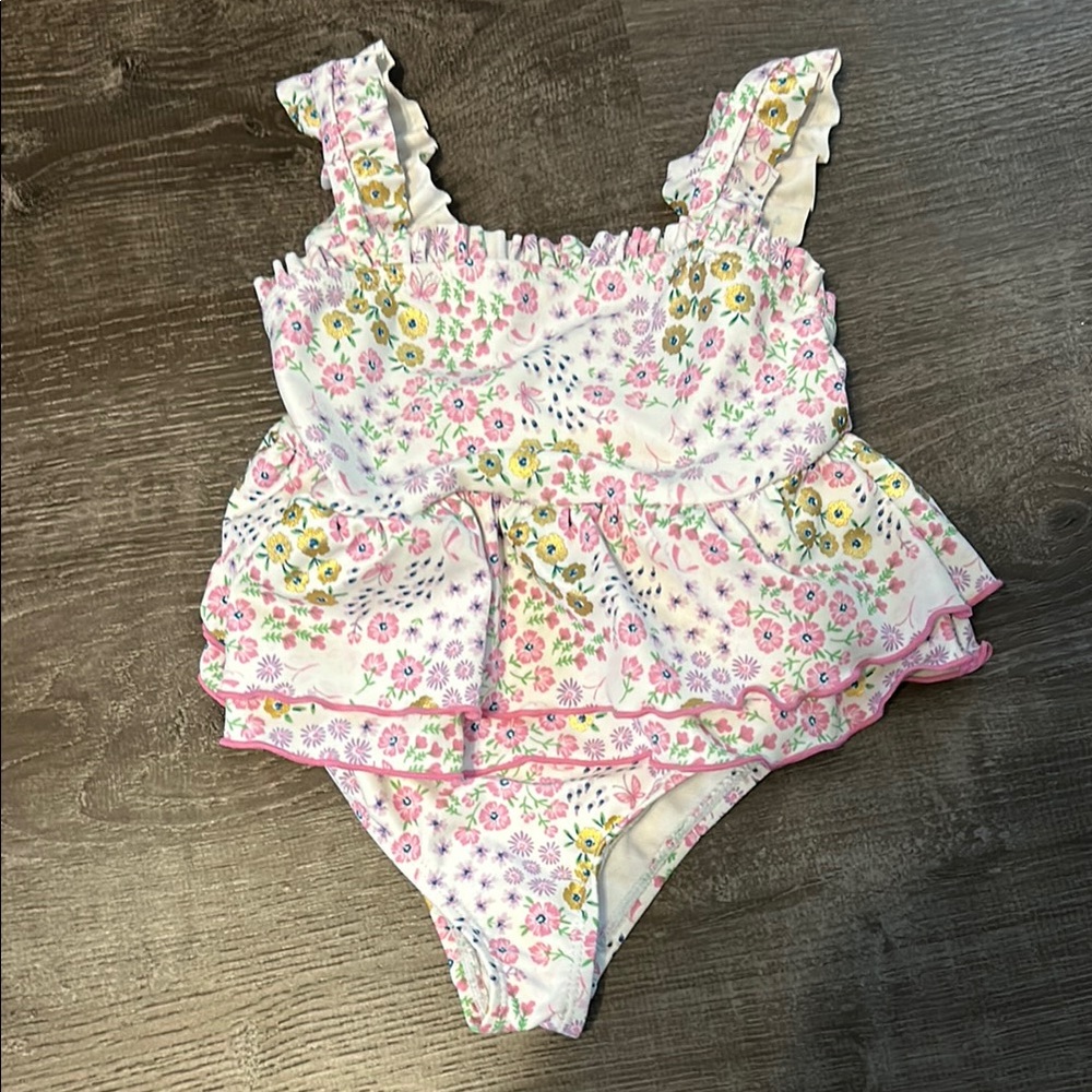 Catherine Malandrino Floral Ruffle Swimsuit Size 3T